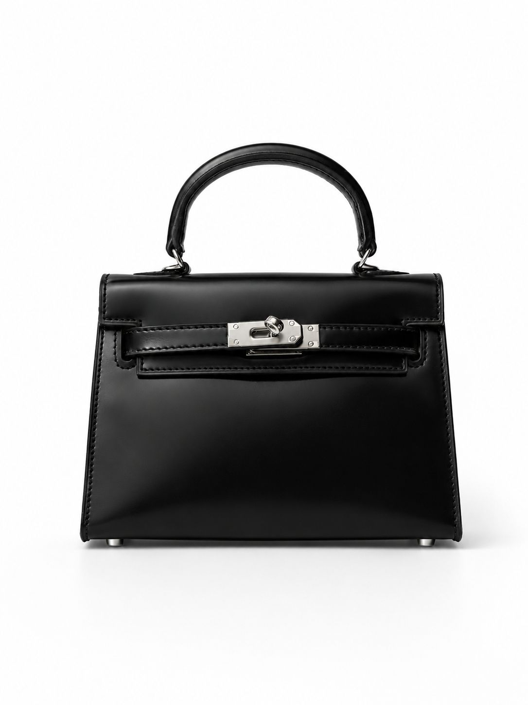 Sac K 19cm - Noir cuir lisse