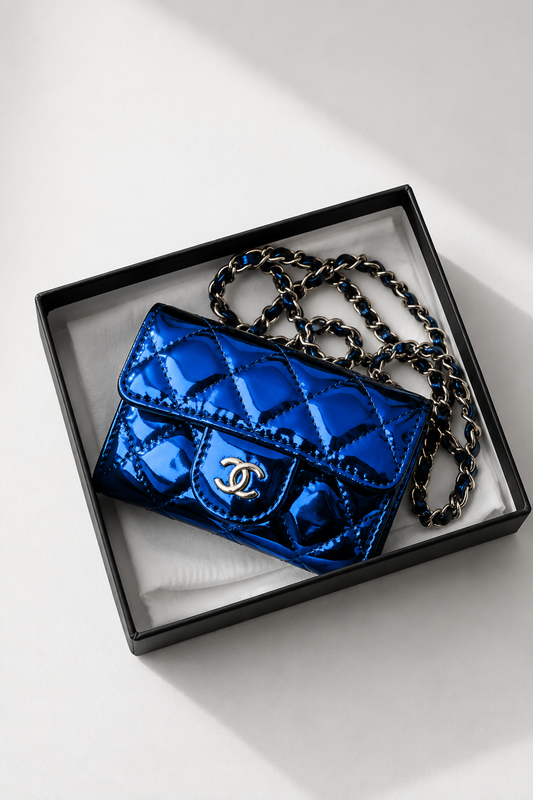 Sac C bleu vernis