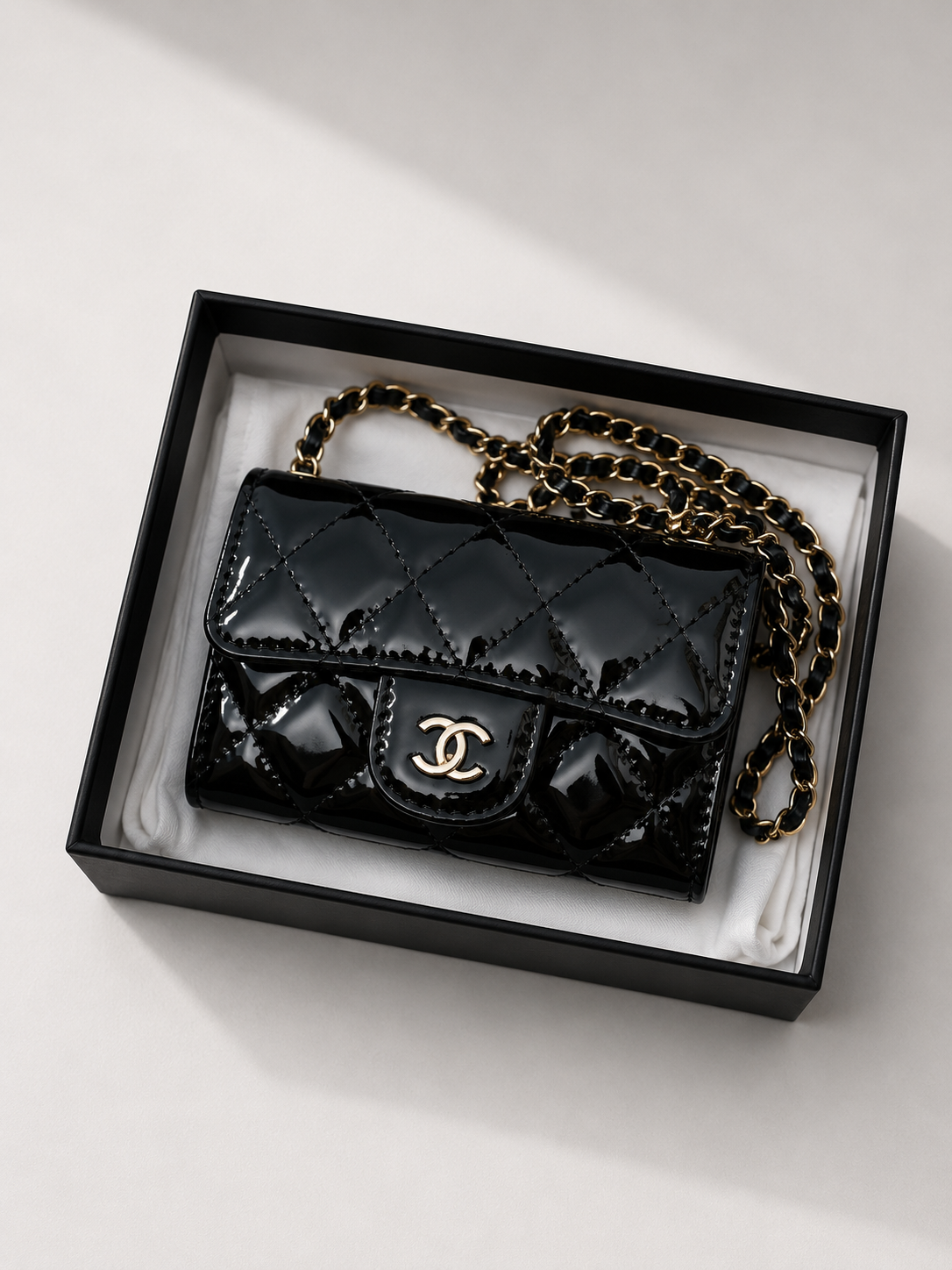 Sac C noir vernis
